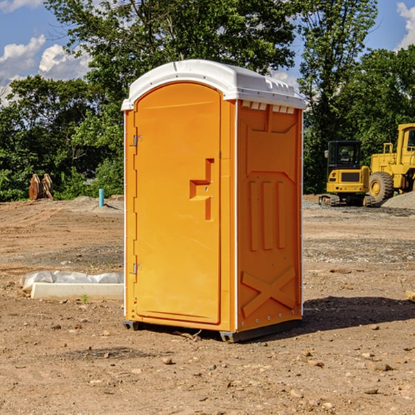 how often are the portable restrooms cleaned and serviced during a rental period in Hustler WI